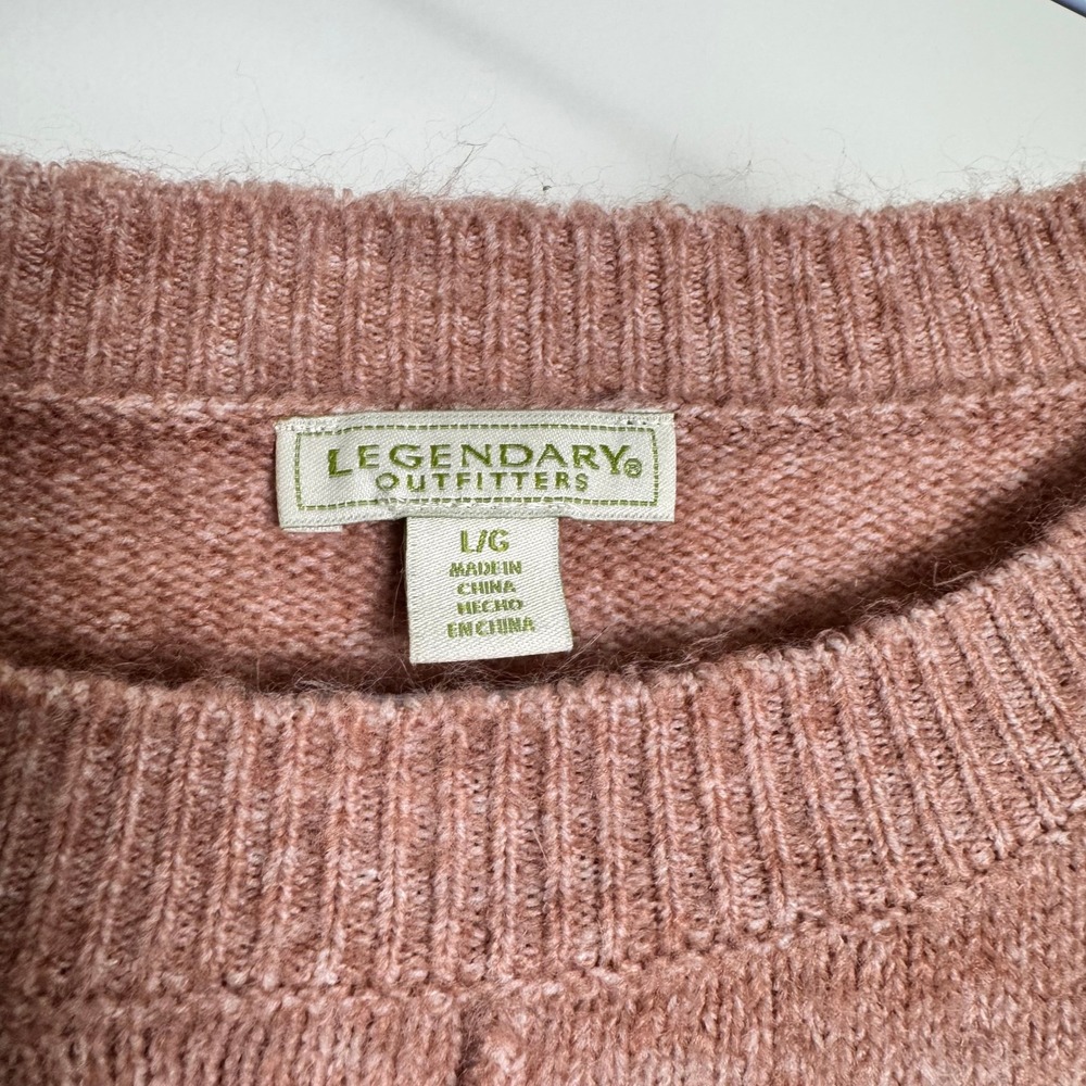 Legendary Outfitters Women‎ Rose Pink Drop Shoulder Exposed Seam Knit Sweater L - Picture 5 of 7
